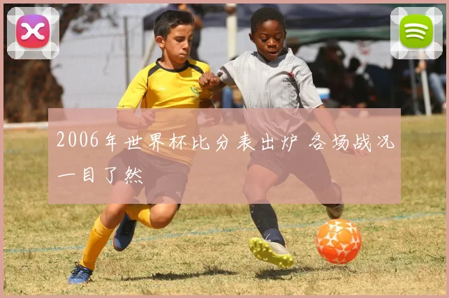 2006年世界杯比分表出炉 各场战况一目了然